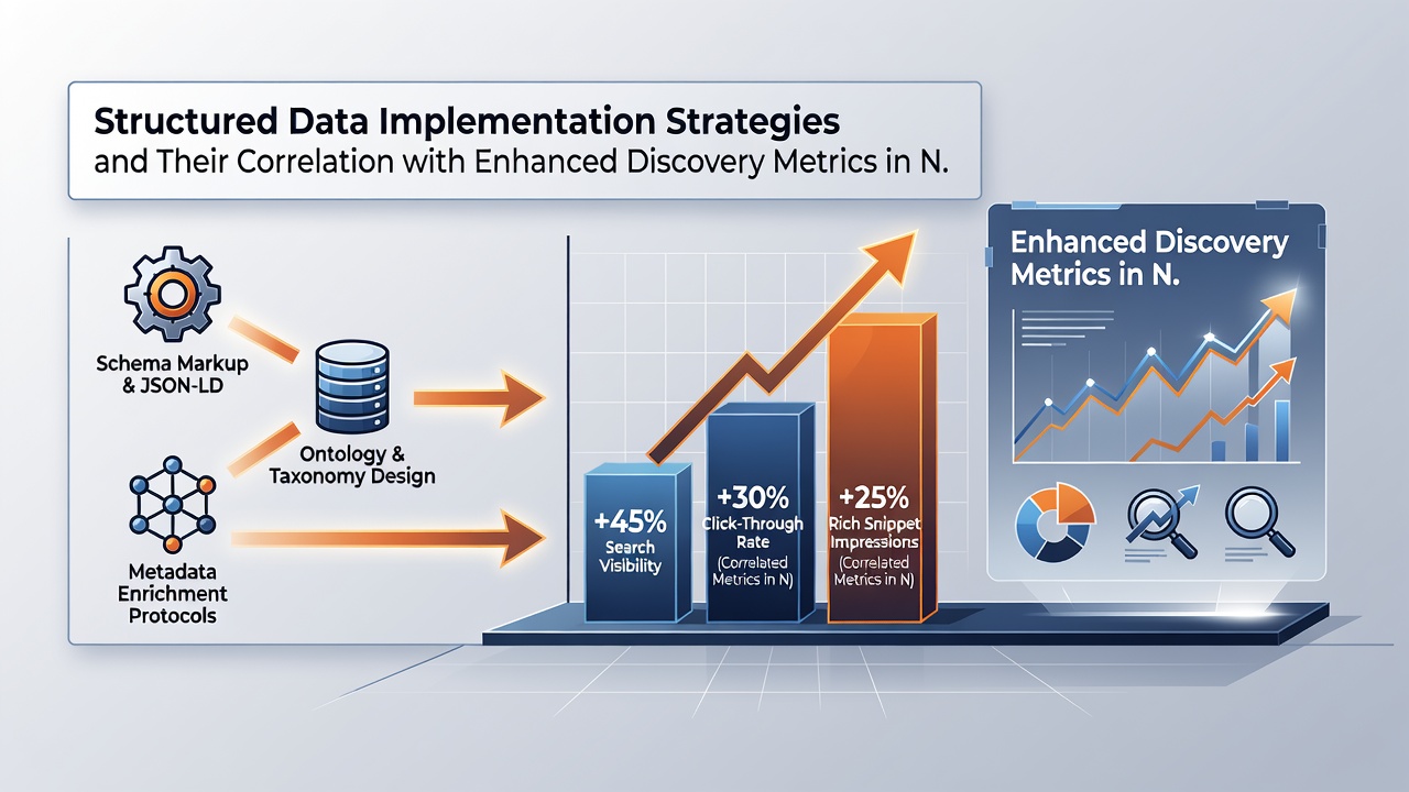 Dashboard view displaying discovery metric improvements after structured data rollout in a university Nalvor instance