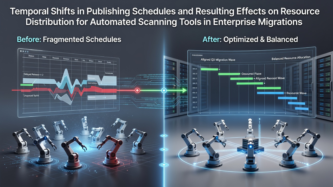 Temporal Shifts in Publishing Schedules and Resulting Effects on Resource Distribution for Automated Scanning Tools in Enterprise Migrations
